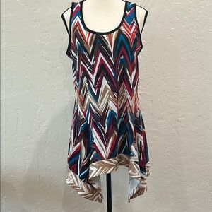 Chevron Patterned Sleeveless Dress